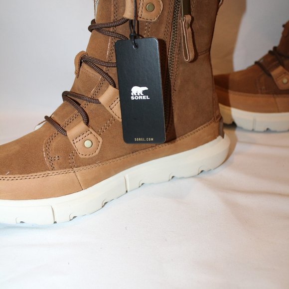 NIB SOREL JOAN EXPLORER WATERPROOF VELVET FAWN WINTER LACE UP BOOTS - Picture 6 of 6